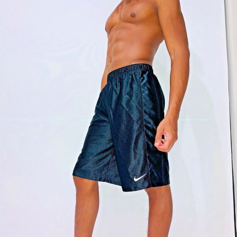 Nike Vintage Rare Dazzle Basketball Shorts Money Black Silky Soft Shiny S